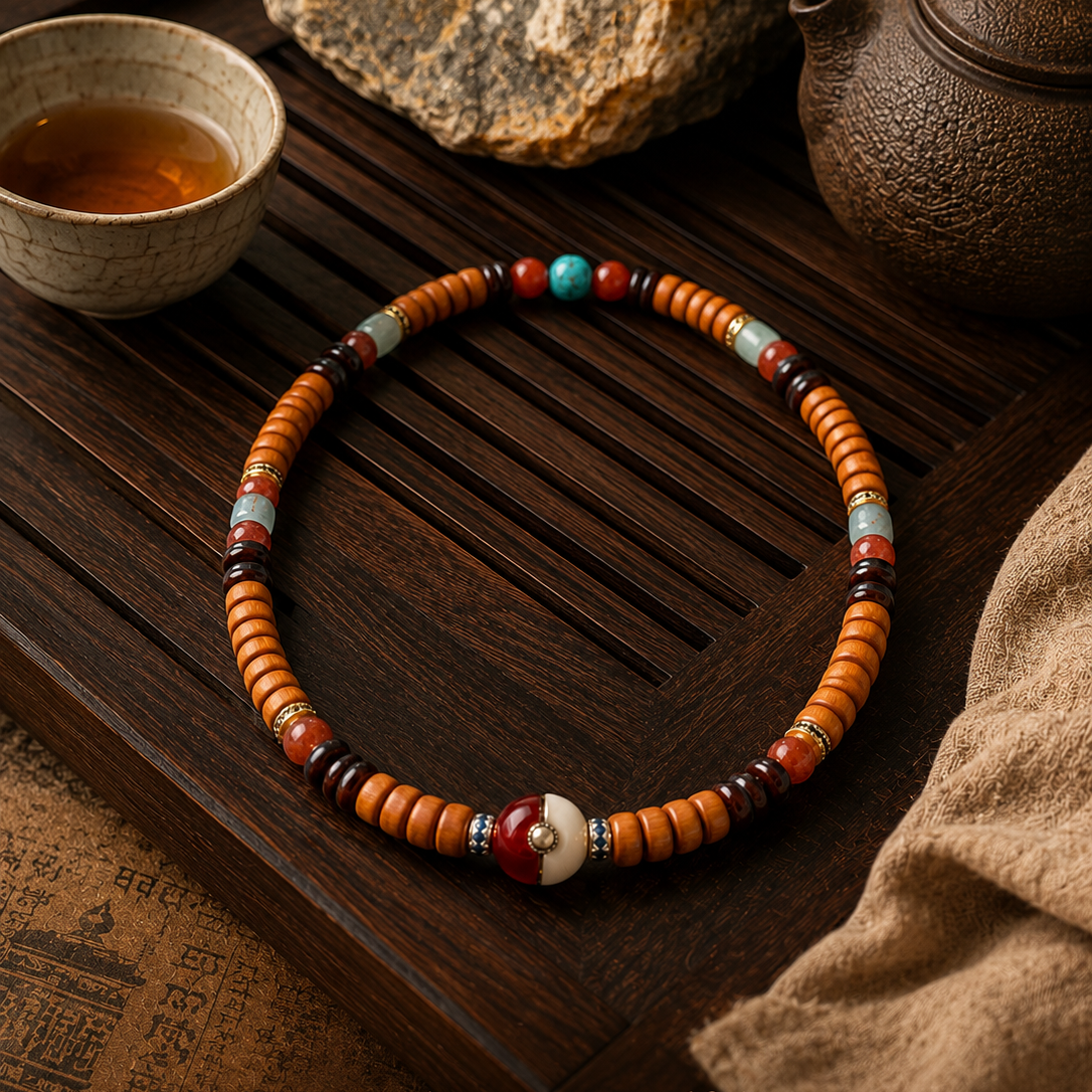 Tibetan Style Meditation Beaded Necklace for Mindful Daily Wear - Image 1