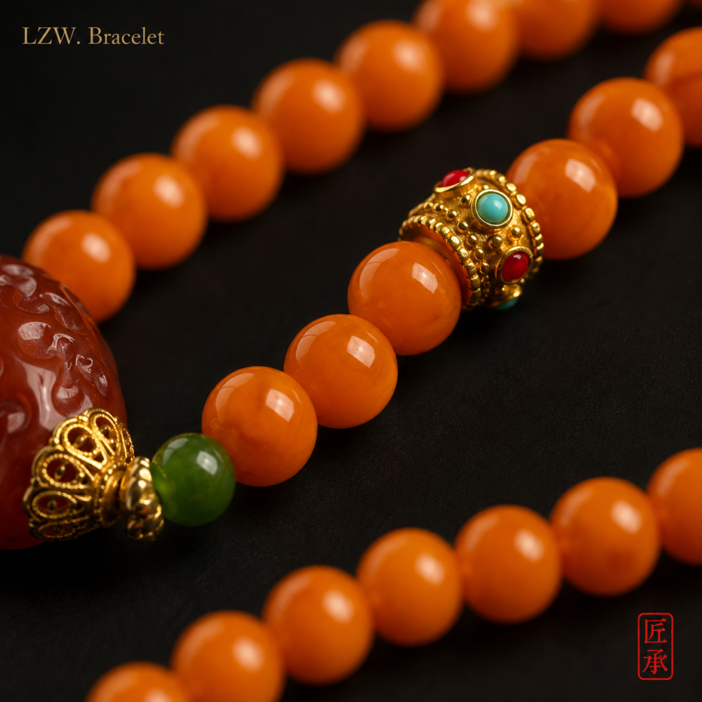 ORANGE VOW · Multi-Bead Long Strand