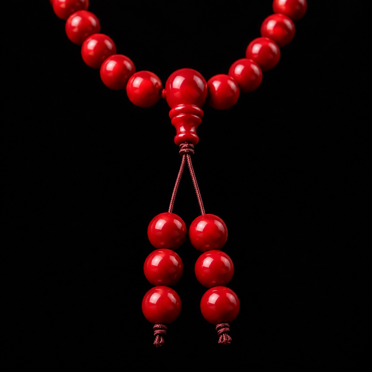 Crimson Radiance · Cinnabar 108 Bead Long Strand - Image 5