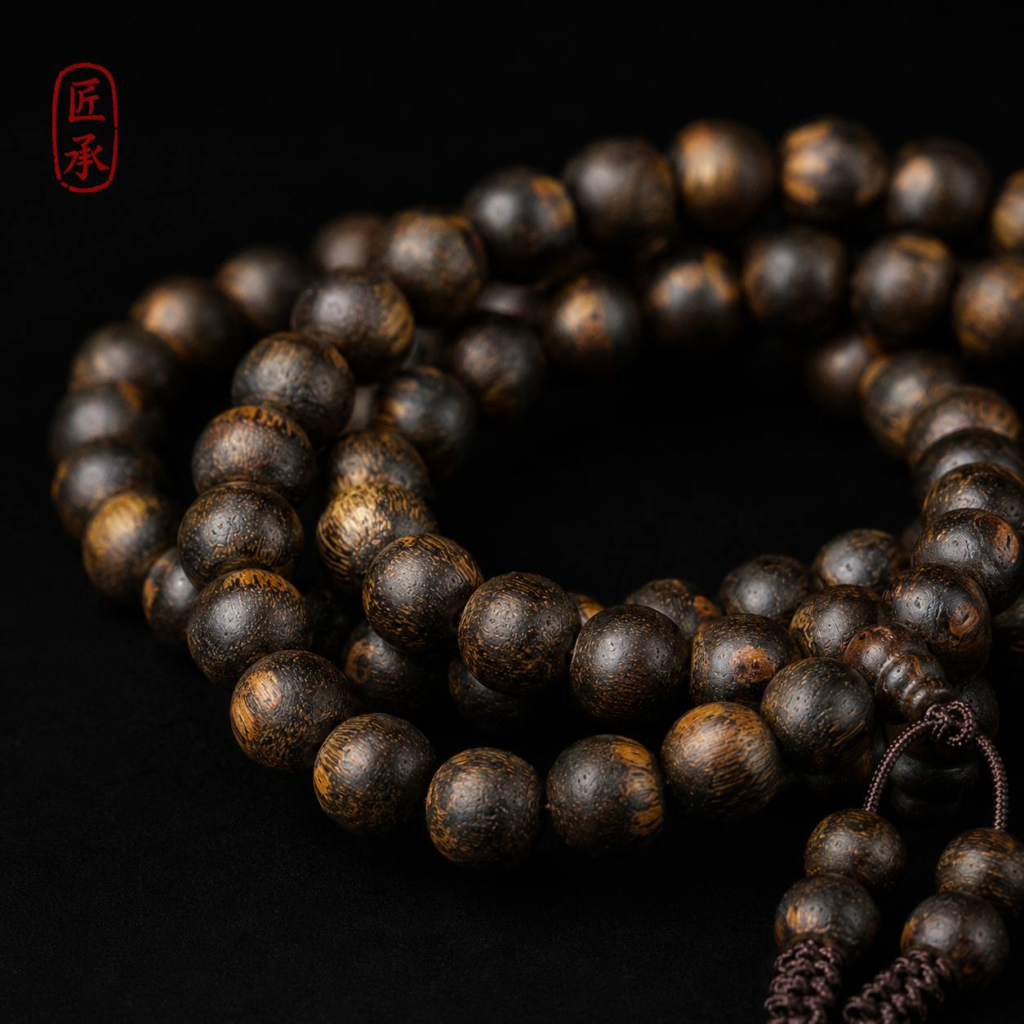 DUSK GRAIN · 108-Bead Prayer Strand