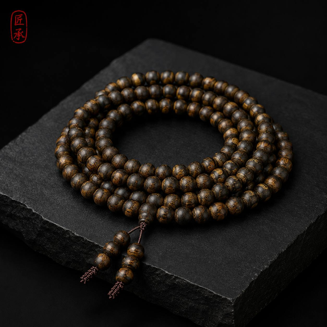 DUSK GRAIN · 108-Bead Prayer Strand - Image 5