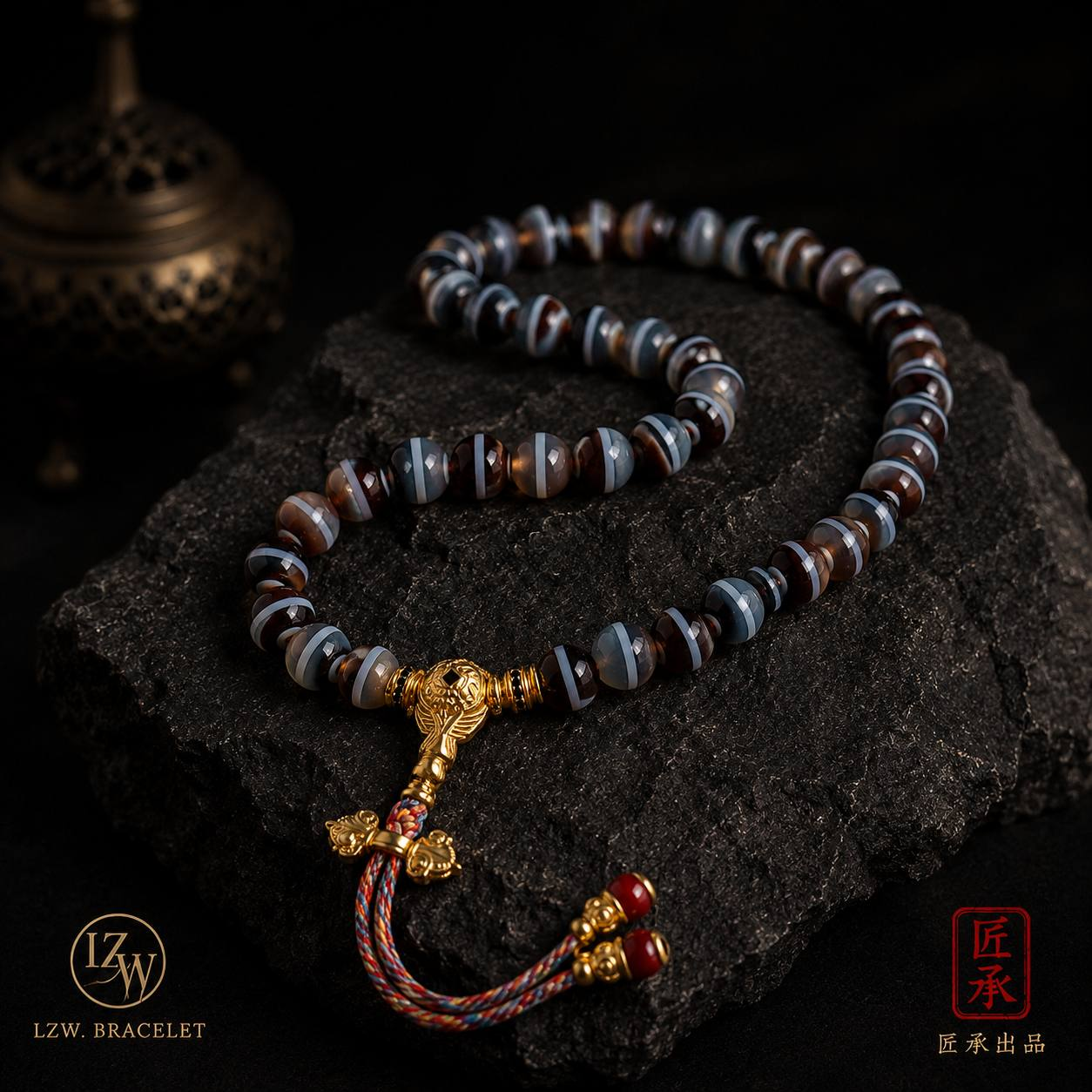 EMBER TIDE · Banded Bead Necklace - Image 2