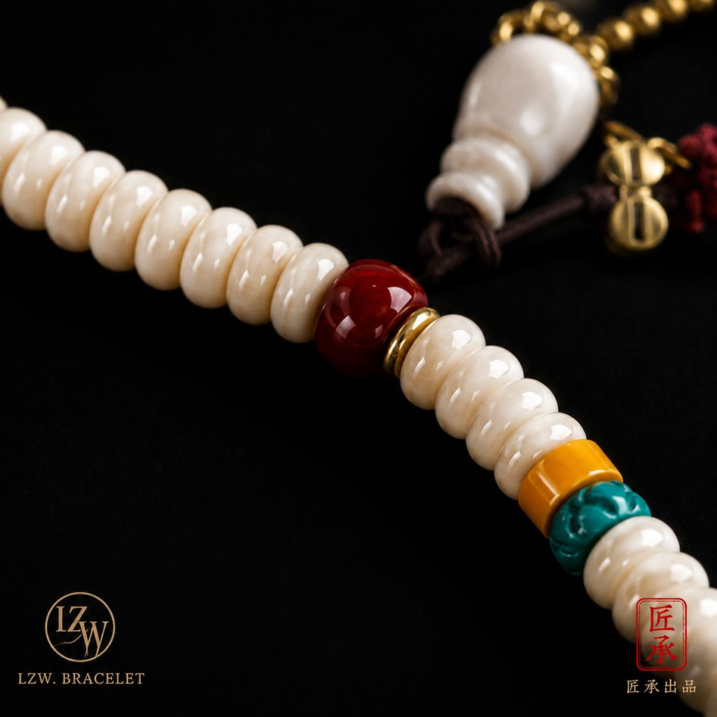 LZW BRACELET Eastern Heritage White Beaded Talisman Necklace