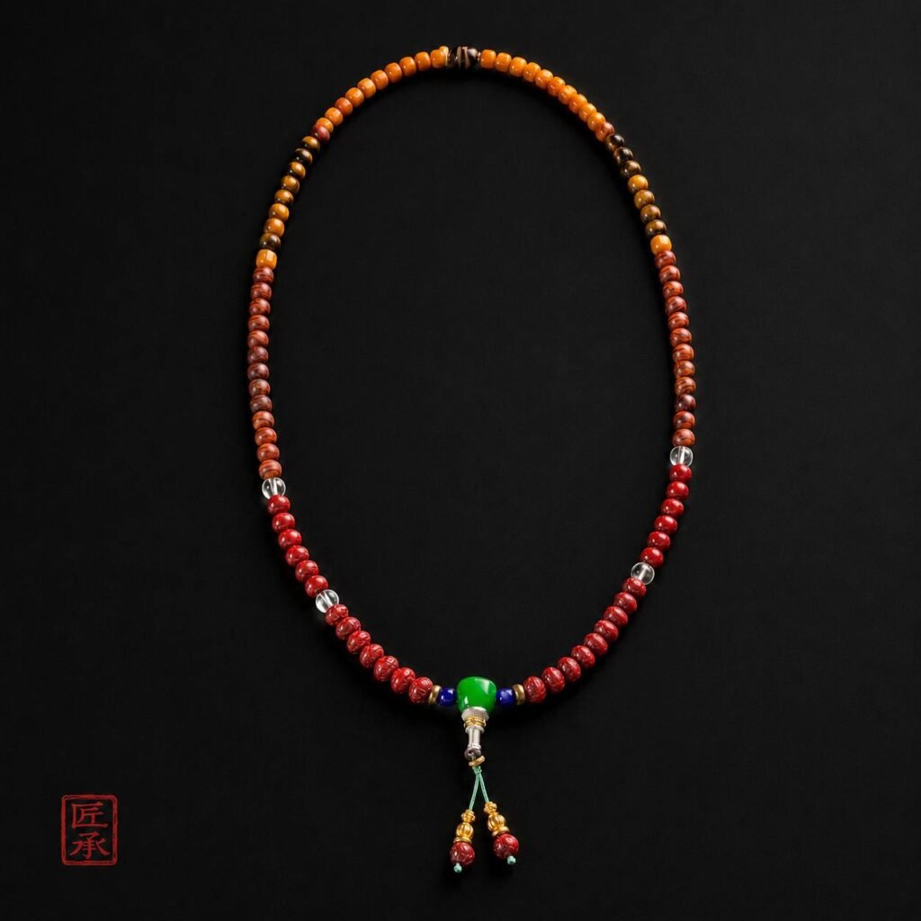 A strand of crimson charm, true to the soul.