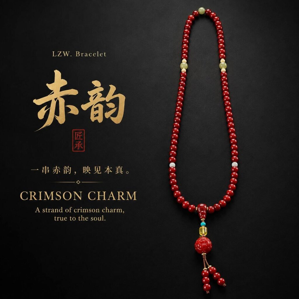 CRIMSON CHARM · Nanhong Long Bead Necklace
