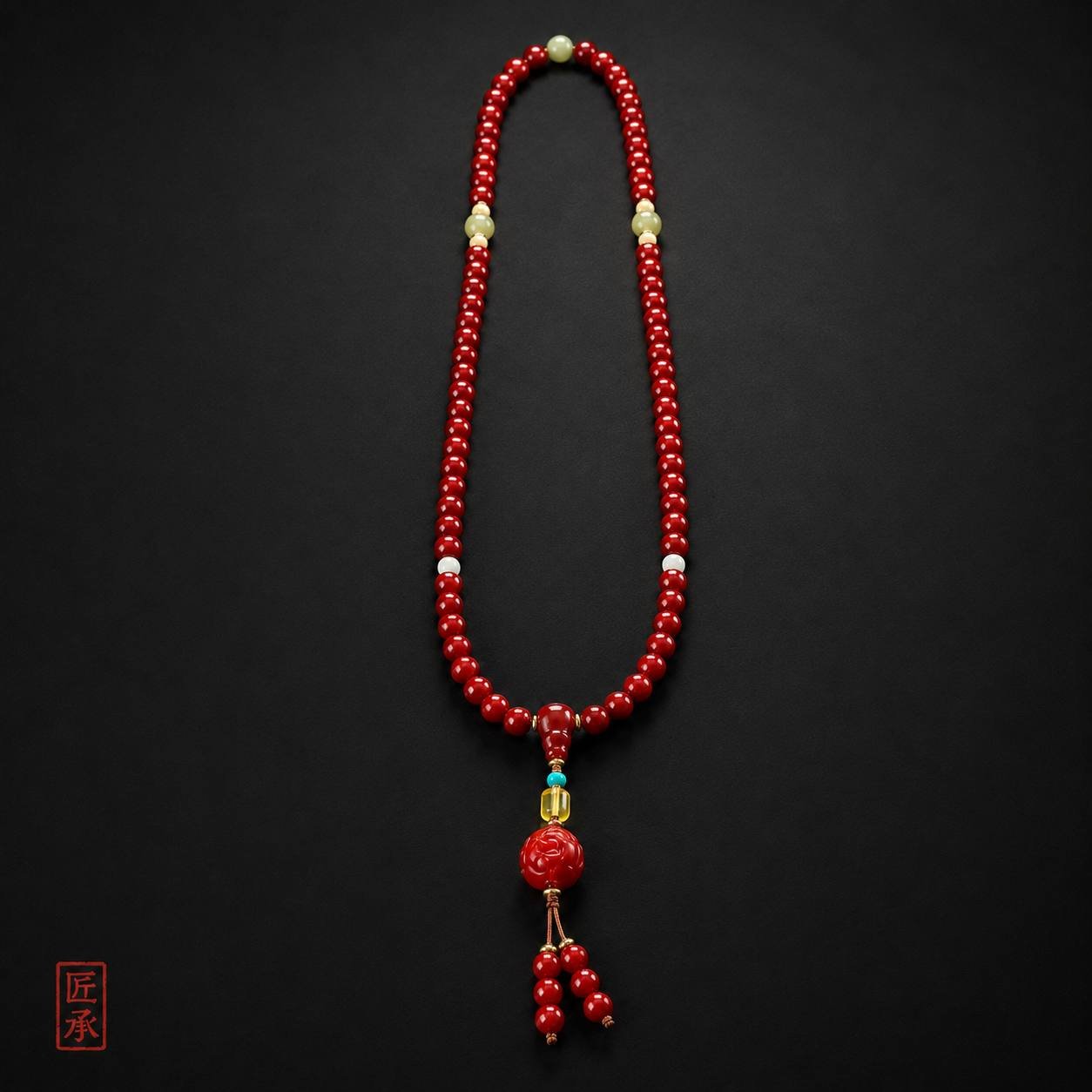 CRIMSON CHARM · Nanhong Long Bead Necklace - Image 6