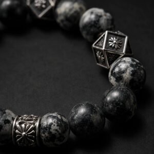 Black obsidian bracelet overall detail