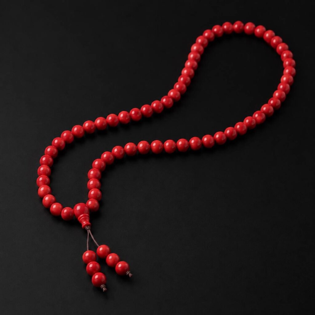 Crimson Radiance · Cinnabar 108 Bead Long Strand