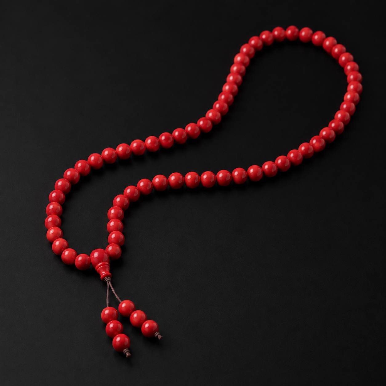 Crimson Radiance · Cinnabar 108 Bead Long Strand - Image 7